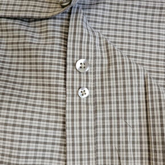 Van Heusen Size M 15-15 1/2 No Iron Button Down Long Sleeve Men's Shirt Brown - Picture 8 of 13